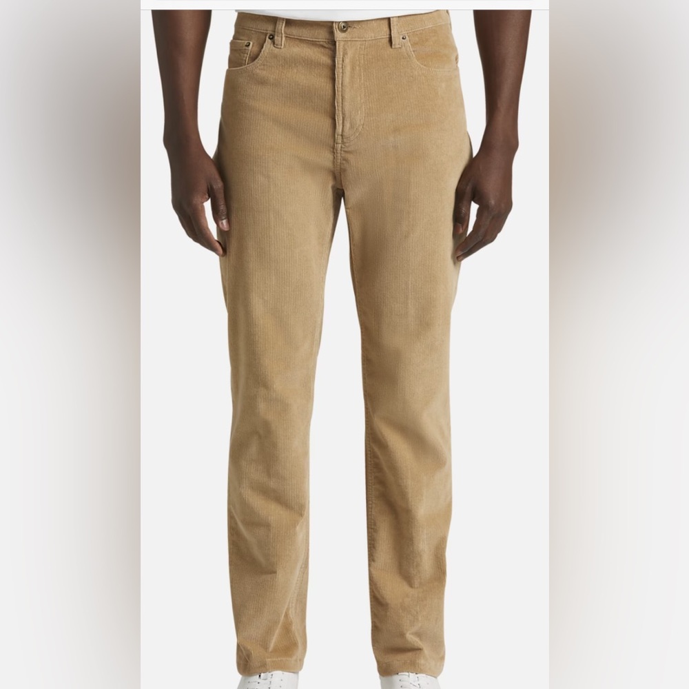NWT Joseph Abboud Corduroy Pants‎ Tan Men’s Size 34x30 Flat Front Modern Fit